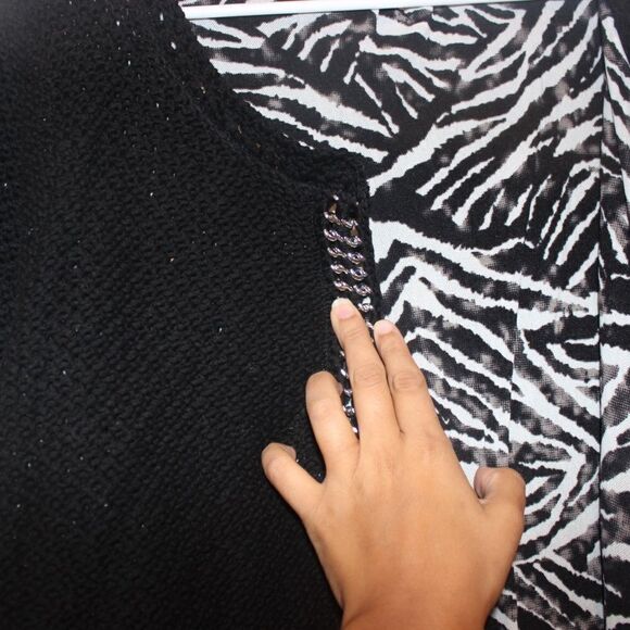 Chicos  Black Zebra Cardigan Sweater Women's XL - Picture 8 of 9